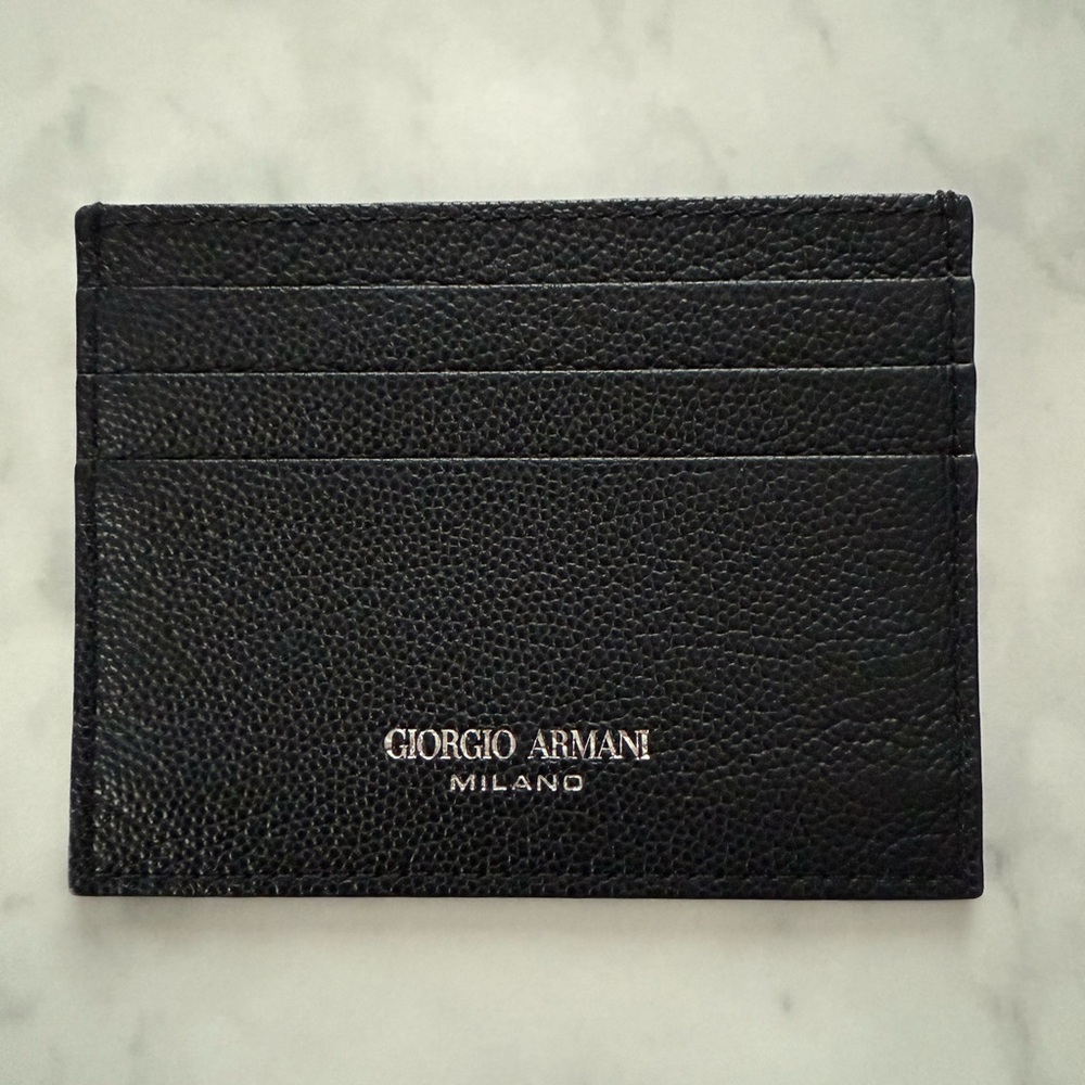 Giorgio Armani Black Supple Leather Card Holder - Like New!